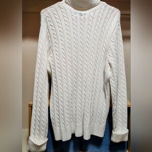 New!Sonoma White Cable Knit Sweater